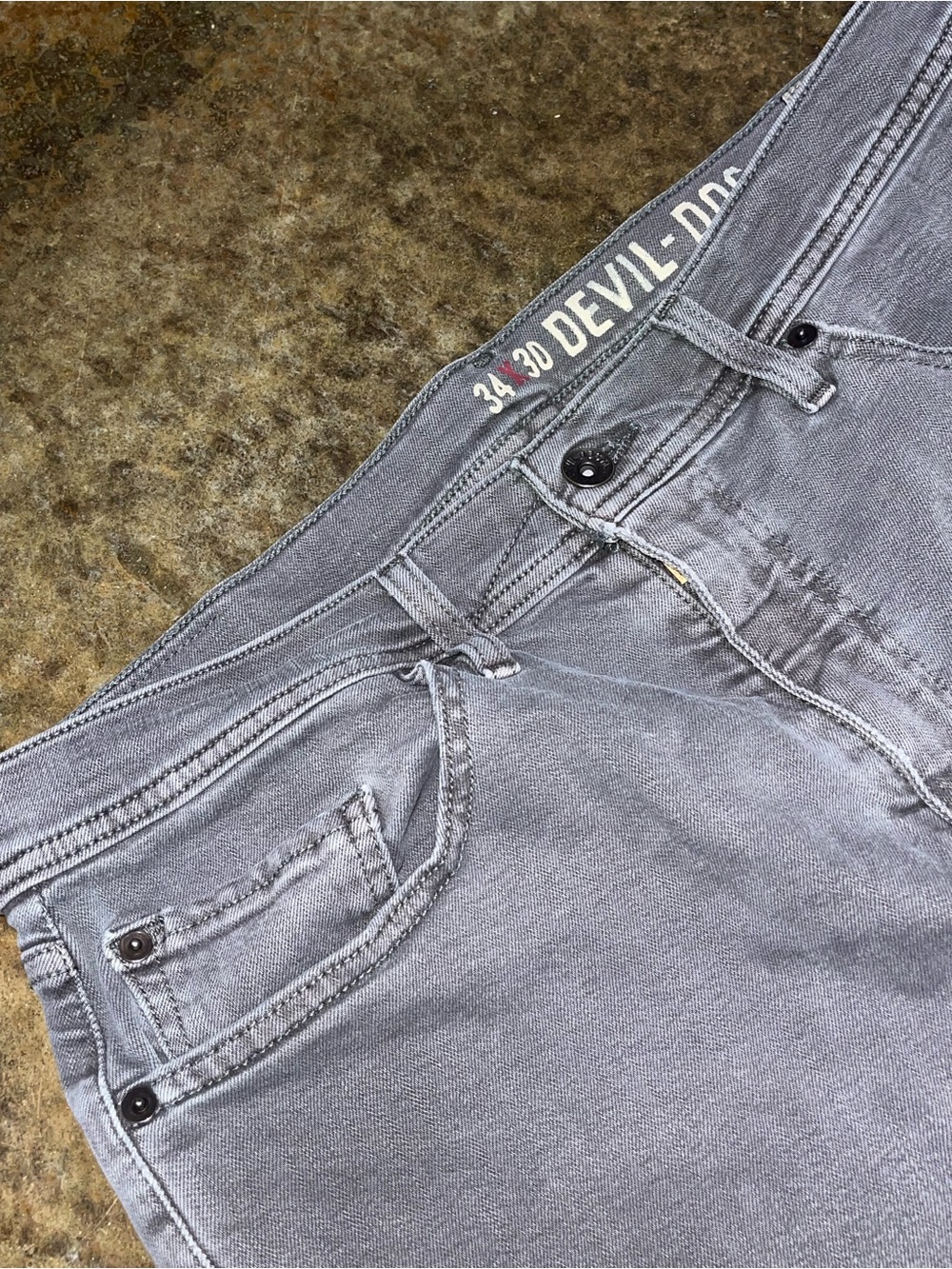 Devil-Dog Men’s Gray Jeans - Slim Fit